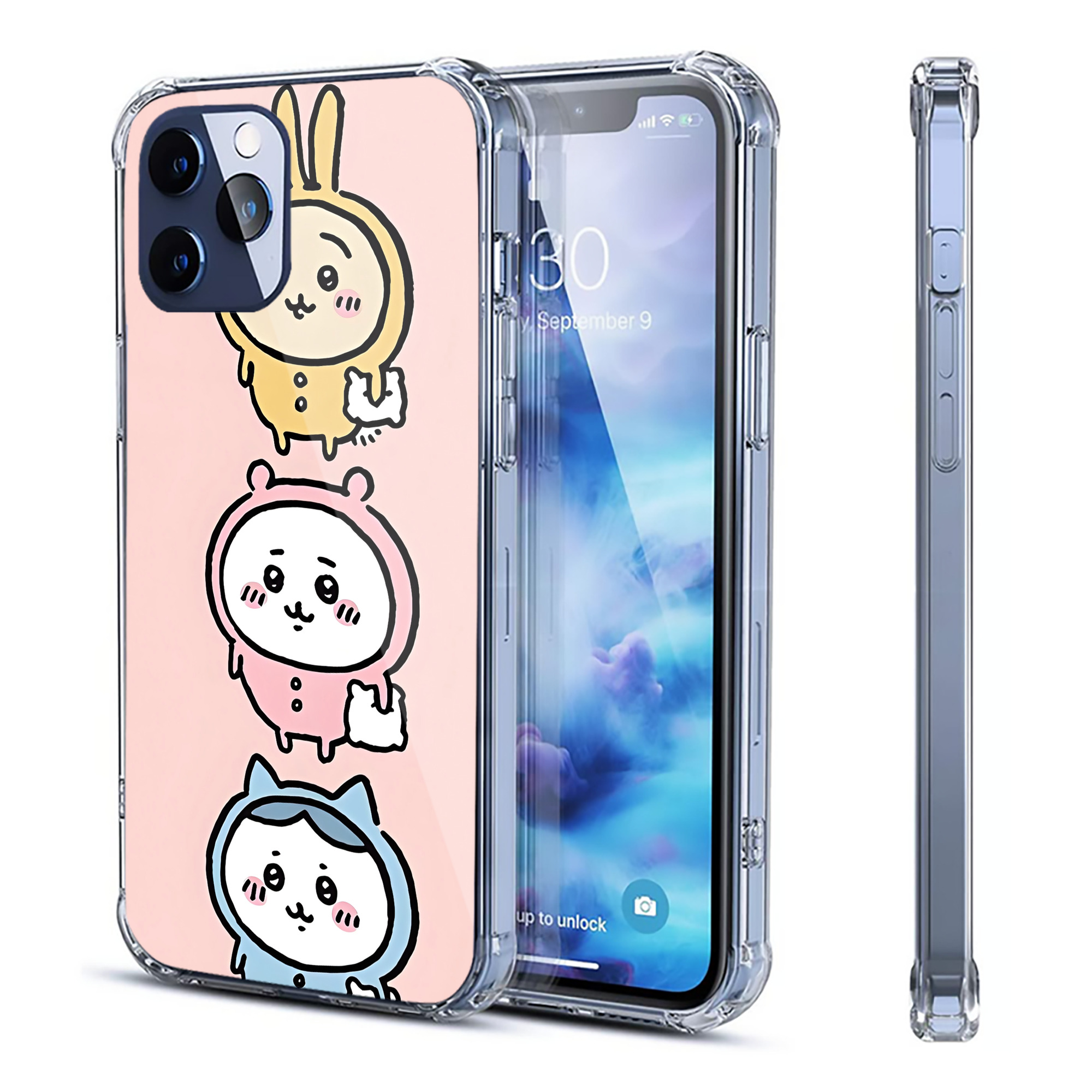 （画像用） ちいかわ Chii-kawa 【iPhone 12シリーズ対応】透明スマホケース（クリアソフトケース）
